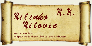 Milinko Milović vizit kartica